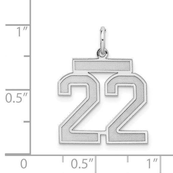 Sterling Silver, Jersey Collection, Medium Number 22 Pendant